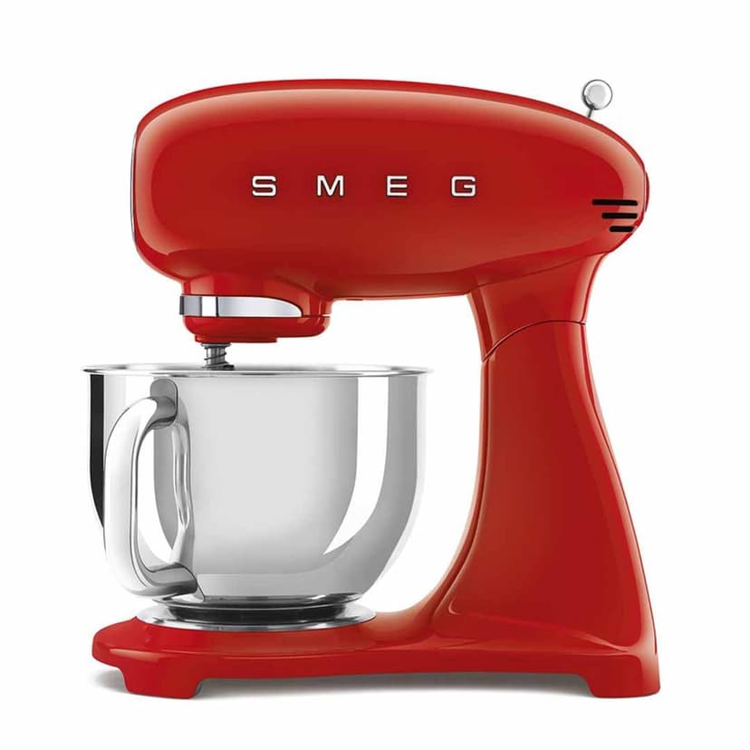 SMEG SMF03 Stand Mixer – 5 Qt Tilt-Head Mixer with Stainless Steel Bowl, 10 Speeds, Retro 50s Vintage Style – Red