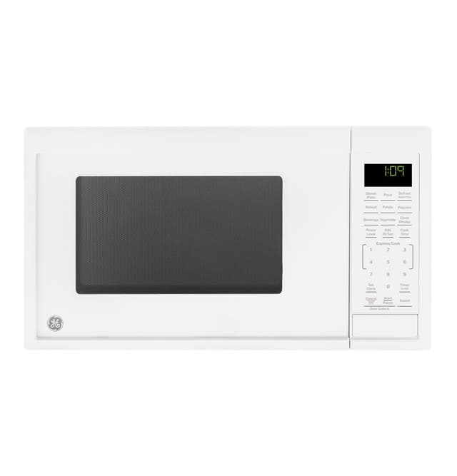 GE Countertop Microwave Oven, Compact 0.9 Cubic Ft., 900-watt Capacity, 7 Auto Cooking Settings, Child-Lock Technology, Kitchen Essentials for The Countertop, Dorm Room or Apartment, White