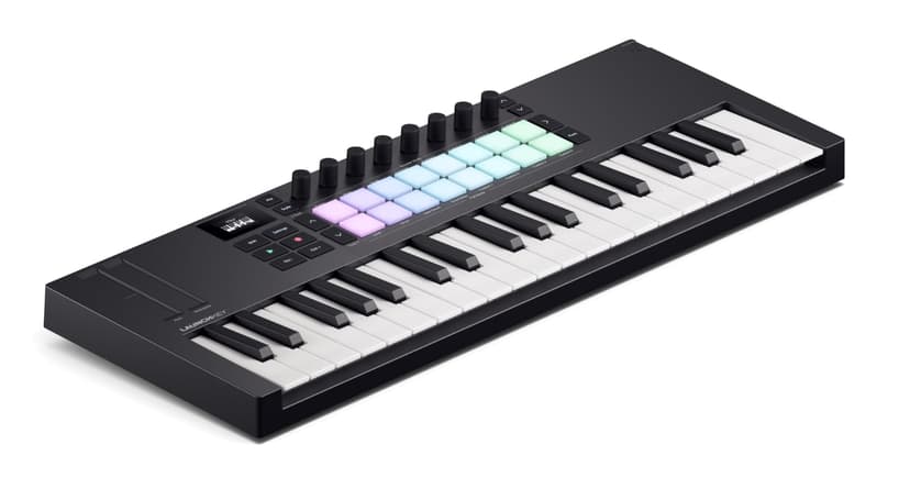 Novation Launchkey Mini 37 MK4 — Portable 37 Mini-Key, USB, MIDI Keyboard Controller with DAW Integration. Chord Mode, Scale Mode, Drum Pads, and Arpeggiator. Includes Music Creation Software Bundle