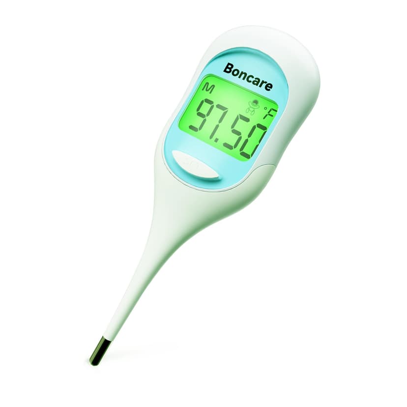 Boncare 9 Seconds Basal Body Thermometer for Ovulation, Oral Thermometer for Adults and Kids - Accurate Rectal Thermometer, with Fever Alarm and Large Display (Sky Blue)