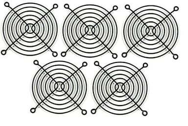 80mm Black Steel Computer Case Cooling Fan Grill/Finger Guard (Set of Five)