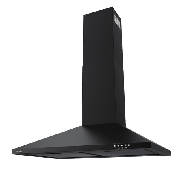 Hermitlux Range Hood 30 inch, Wall Mount Vent Hood for Kitchen with Charcoal Filter, Ducted/Ductless Convertible, Black