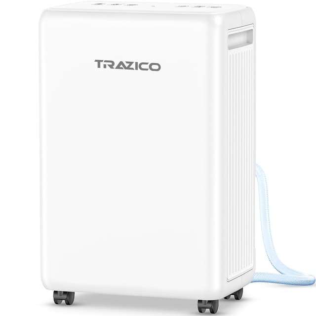 2000 Sq.ft Dehumidifier for Basement, Trazico 30 Pint Dehumidifiers for Home Large Room Bedroom Bathroom with Drain Hose, Intelligent Humidity Control, 3 Modes, 24H Timer, Auto Defrost, White