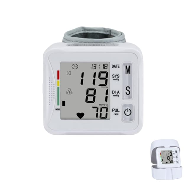 TOPBOMED Electronic Blood Pressure Monitor,Wrist Blood Pressure Monitor 2x99 Reading Memory for Adults Wrist BP Monitor with Carrying Case for Home Use