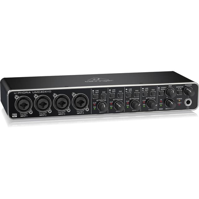 Behringer U-PHORIA UMC404HD Audiophile 4x4, 24-Bit/192 kHz USB Audio/MIDI Interface with Midas Mic Preamplifiers