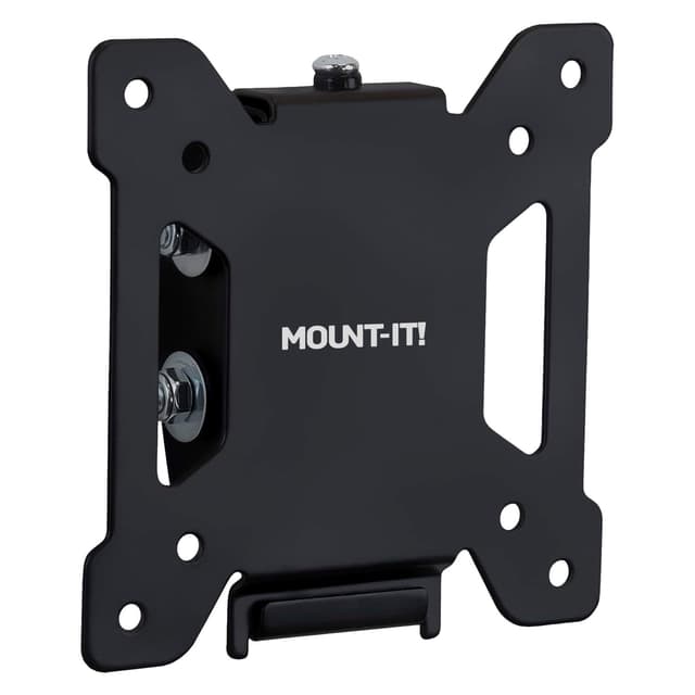 Mount-It! Tilting TV Wall Mount for 19–32 Inch Flat Screen TVs | Ultra Low Profile 1.4” Design with Quick Release | VESA 75x75 100x100 | 44 lb Capacity | Black