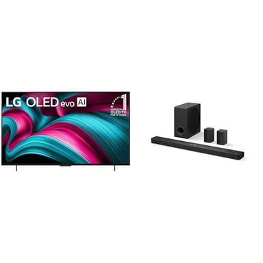 LG 42" OLED evo C5 4K Smart TV Bundle with S90TR 7.1.3-Channel OLED evo TV Matching Home Theater Soundbar with Rear Surround Speakers and Wireless Subwoofer, Wow Orchestra, Dolby Atmos
