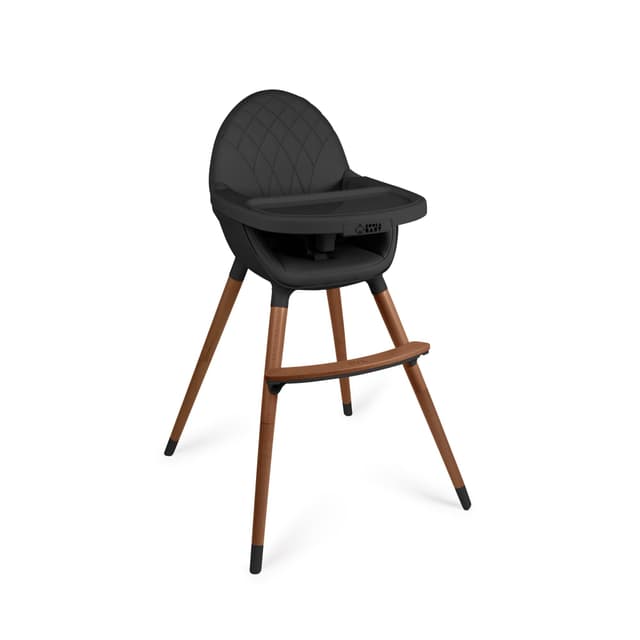 Convertible High Chair for Babies, Toddlers, Kids & Children - Wooden Highchair with Adjustable Height & Dishwasher Safe Tray - Wood Feeding & Dining Chair - Converts to Booster Seat (Black)