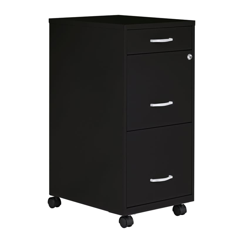 Lorell LYS SOHO Box/File/File 3-Drawer Mobile File Cabinet, Black