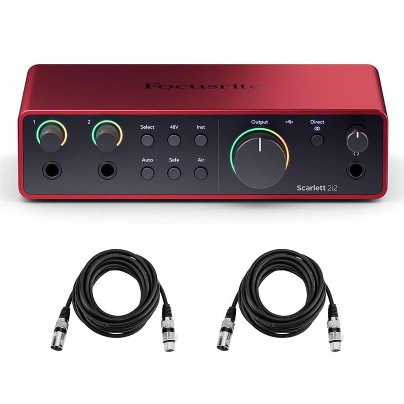 Scarlett 2i2 4th Gen, 2-in, 2-out USB Audio Interface with 2 XLR Cables