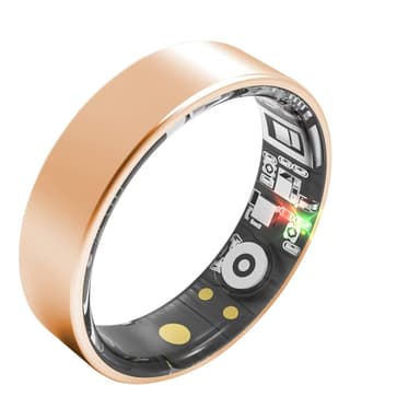 Fuomuto Smart Ring Health Tracking, Sleep Tracking, Heart Rate, Blood Oxygen, Blood Pressure,Fitness Ring, Activity Monitoring, 5 Days Battery, 5ATM Waterproof, No Subscription (Gold, 10#)