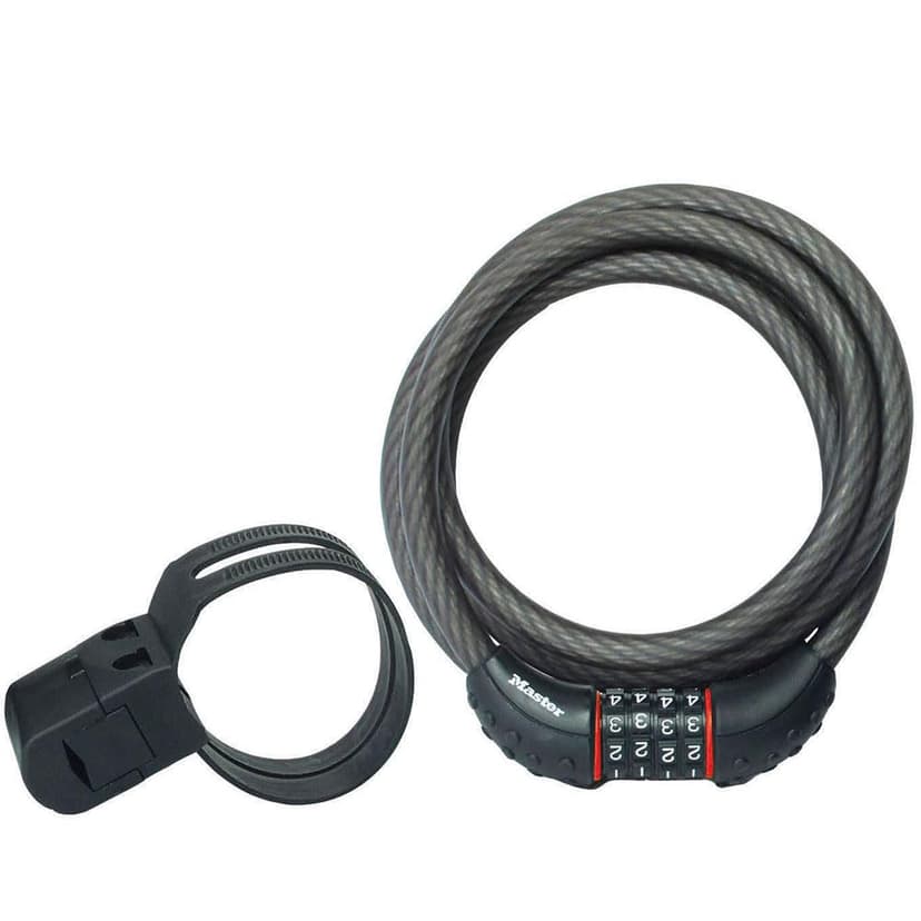 Master Lock Cable Lock, Set Your Own Combination Bike Lock, 6 ft. Long, Black, 8122D