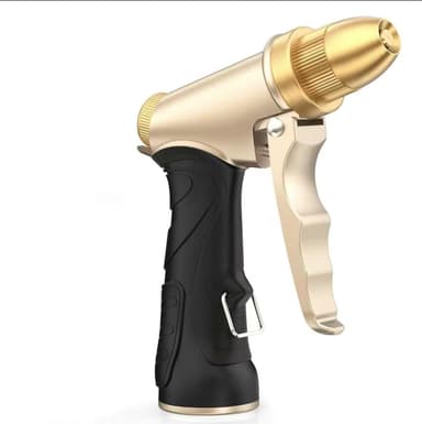 High Pressure Water Nozzle with Adjustable Spray, Heavy Duty Metal Spray for Watering Plants, Car Washing, and Pet Showering (Metal Tape)