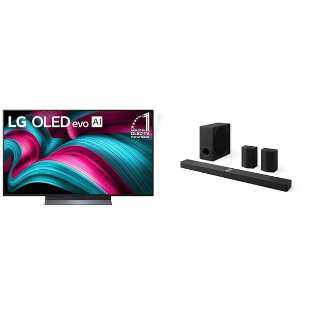 LG 48" OLED evo C5 4K Smart TV & 9.1.5-Ch. S95TR Soundbar with Dolby Atmos, DTS:X, Wireless Speakers and Subwoofer Home Theater Bundle