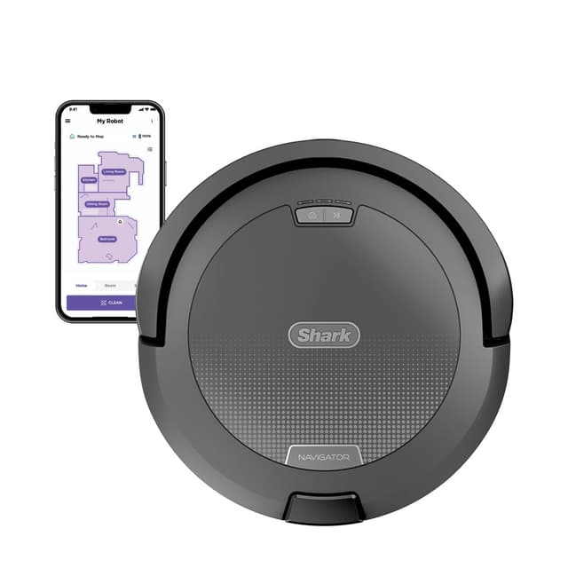 Shark Navigator Robot Vacuum with SmartPath Navigation and Self-Cleaning Brushroll, Powerful Suction, Pet Hair Pickup, Anti-Hair Wrap, for Carpets & Hard Floors, Steel Grey, RV2110