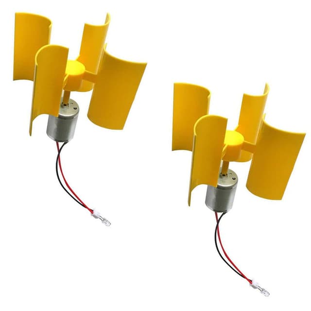 2PCS Vertical Axis Wind Turbine Generator Model DIY Physics Science Experiment Kit Educational Teaching Instrument for Learners Power Generation Principle Research