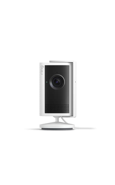 Ring Indoor Cam Plus (newest model), Home or business security, Retinal 2K for crisp, true-to-life video quality, 4x Enhanced Zoom, Low-Light Sight, White