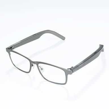 Dymesty Smart AI Glasses for Men & Women,Titanium Frame,Real-Time Translation, Meeting Recording, AI Assistant with ChatGPT, Open-Ear Bluetooth Speakers & Microphones, 48H Battery Life (C/Gray)