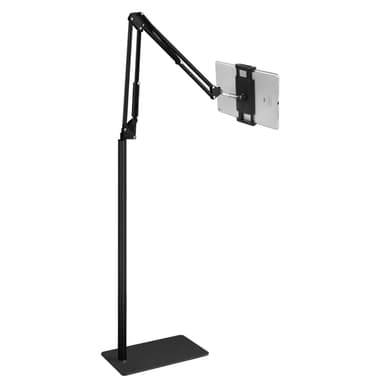 Tablet Floor Stand with 5LB Metal Base, Overhead Bed Phone Stand Angle Height Adjustable Holder, Universal Floor Stand Compatible with iPhone iPad Pro Air Mini, Samsung Tab, Kindle, E-Readers…