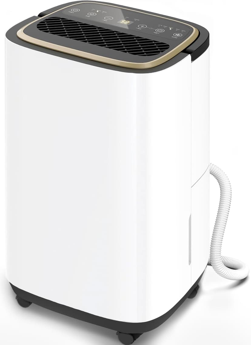 5000 Sq.Ft Dehumidifier for Basement with Drain Hose, 52 Pint Large Best Compressor Dehumidifiers for Home or Garage, Smart Humidity Control, 24H Timer & Child Lock, Ideal for Large Rooms, Garage