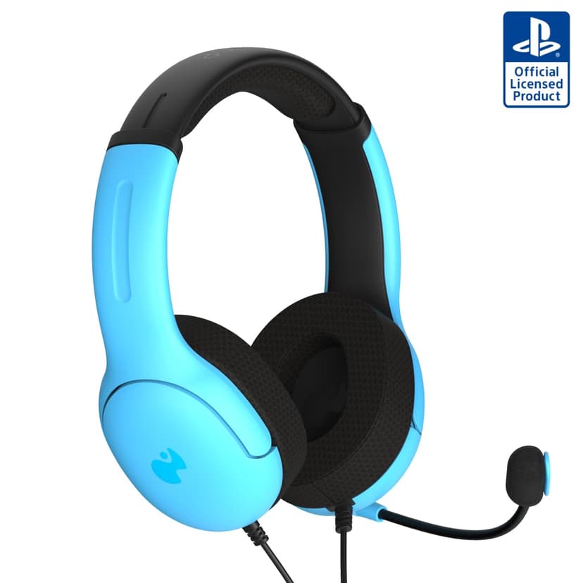 PDP AIRLITE Wired Stereo Gaming Headset, Officially Licensed by Sony PlayStation 5, PS5/PS4/PS3/PC, Lightweight Durable Headphones, 3.5mm Audio Jack, Noise-canceling Flip-to-Mute Mic, Neptune Blue