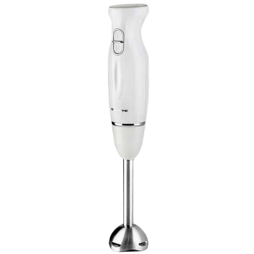 OVENTE Immersion Hand Blender, 300W Corded Electric Handheld Stick Mixer with 2 Mixing Speeds and Stainless Steel Blades for Smoothies, Purees & Baby Food, White HS560W