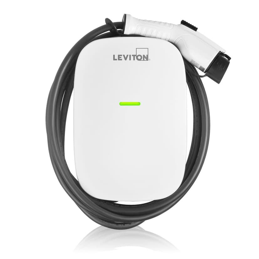 Leviton Level 2 EV Charger, 48 Amp, 208/240 VAC, 11.6 kW Output, 18' Charging Cable, Indoor/Outdoor Hardwired EV Charging Station, EV480 EVSE