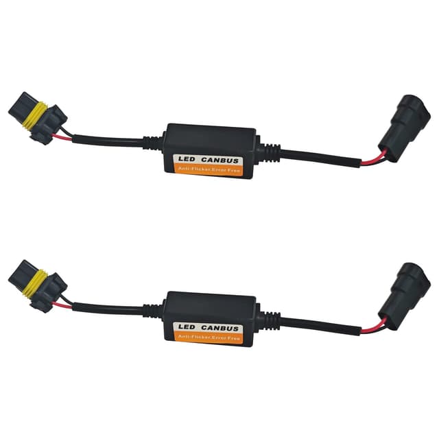 Eponcia Car LED CAN Bus Decoder, 9005 Load Resistor Turn Signal Harness Adapter, Anti-Flicker Error Decoder Resistor Universal for LED Headlight Tail Light Conversion Kit (9005/9006, 2PCS)