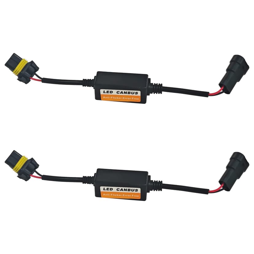 Eponcia Car LED CAN Bus Decoder, 9005 Load Resistor Turn Signal Harness Adapter, Anti-Flicker Error Decoder Resistor Universal for LED Headlight Tail Light Conversion Kit (9005/9006, 2PCS)