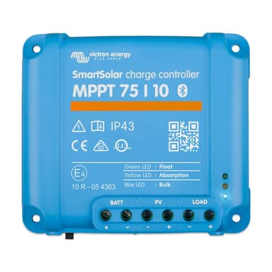 Victron Energy SmartSolar MPPT Solar Charge Controller (Bluetooth) - Charge Controllers for Solar Panels - 75V, 10 amp, 12/24-Volt