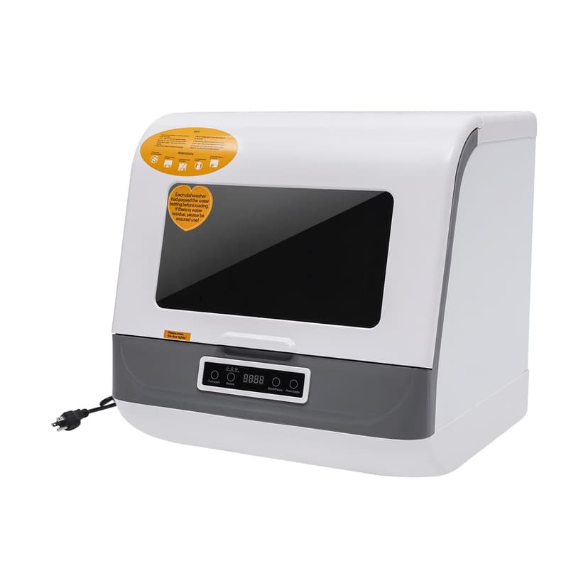 110V 800W Portable Dishwasher, Compact Dish Washing Machine Automatic Mini Dish Washing Machine Countertop Water Tank Dishwasher with 3 Washing Programs 360° Rotating Spray for House Dorm Apartment