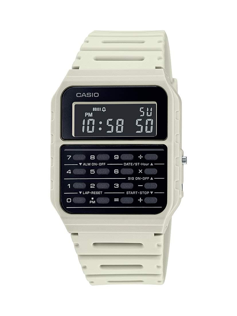 Casio CA53W Vintage Series | Grey | Data Bank | 1/100 SEC Stopwatch | Water Resistant | 8 Digit Calculator | Dual Time | Resin Band | Resin Case | Auto Calendar | Daily Alarm | 5 Year Battery