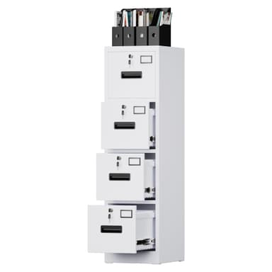 SUXXAN 4 Drawer File Cabinet, Metal Vertical File Storage Cabinet with Lock, Office Home Steel File Cabinet for A4 Letter/Legal Size, Assembly Required