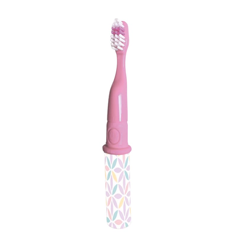 BibenaNova Kids Sonic Toothbrush for Children Ages 3+, Battery Powered, Extra Soft Dupont Bristles, Waterproof, 31,000 VPM | 2 Brush Heads (Light Pink)