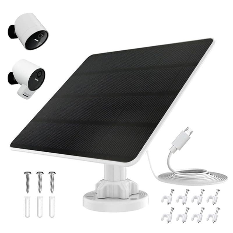 Solar Panel for Simplisafe Outdoor Camera Series 2 Wireless and Wired, IP65 Waterproof, 360° Adjustable Panel, Easy Setup, Keeps Camera Charged All Day — No Need to Replace Batteries Frequently
