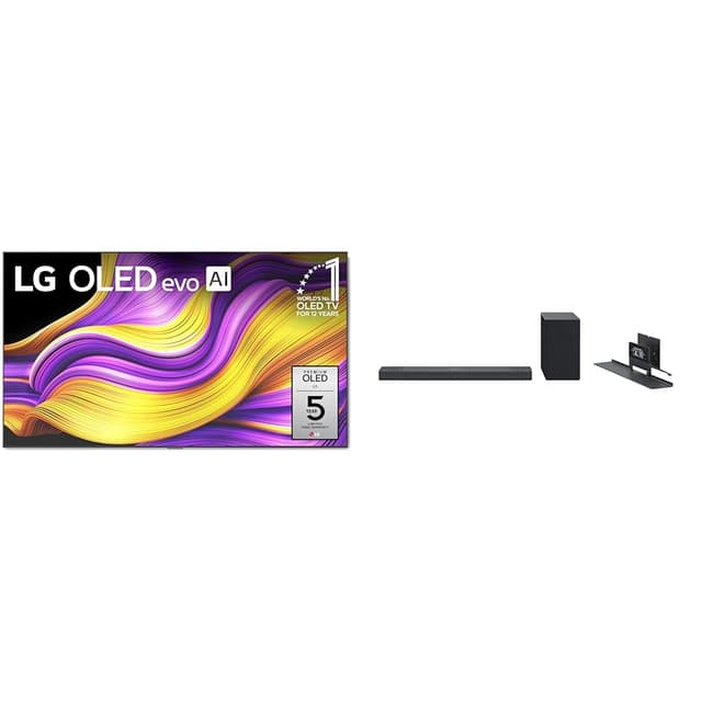 LG 83-Inch Class OLED evo AI 4K G5 Series Smart TV (OLED83G5WUA, 2025) SC9S 3.1.3-Channel Perfect Matching Soundbar (2024 Model)