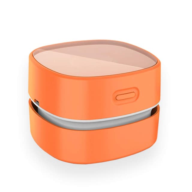 ODISTAR Desktop Vacuum Cleaner,Mini Table dust Sweeper Energy Saving with auto Power-Off Function,High Endurance up to 400 mins,Cordless&360Âş Rotatable Design for Keyboard/Office(Orange Charging)