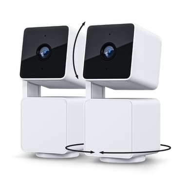 WYZE Cam Pan v3 Indoor/Outdoor IP65-Rated 1080p Pan/Tilt/Zoom Wi-Fi Smart Home Security Camera with Color Night Vision, 2-Way Audio, Compatible with Alexa & Google Assistant, White, 2-Pack