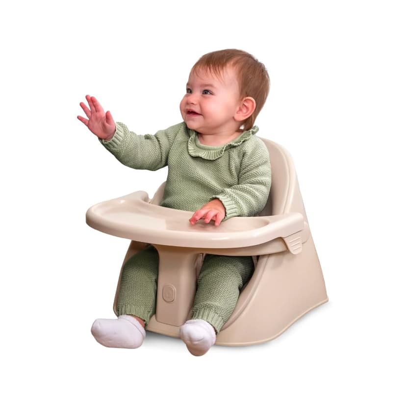 Boppy Proper Posture Floor & Booster Seat - Ergonomic Infant Seat and Toddler Seat with Removable Washable Tray and Back Support for 4-36 Months - Oatmeal