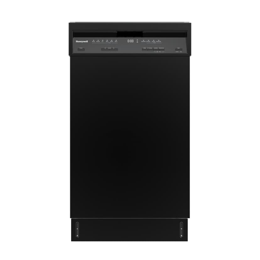 Honeywell 18 Inch Dishwasher with 8 Place settings, 6 Washing Programs, Stainless Steel Tub, UL/Energy Star- Black