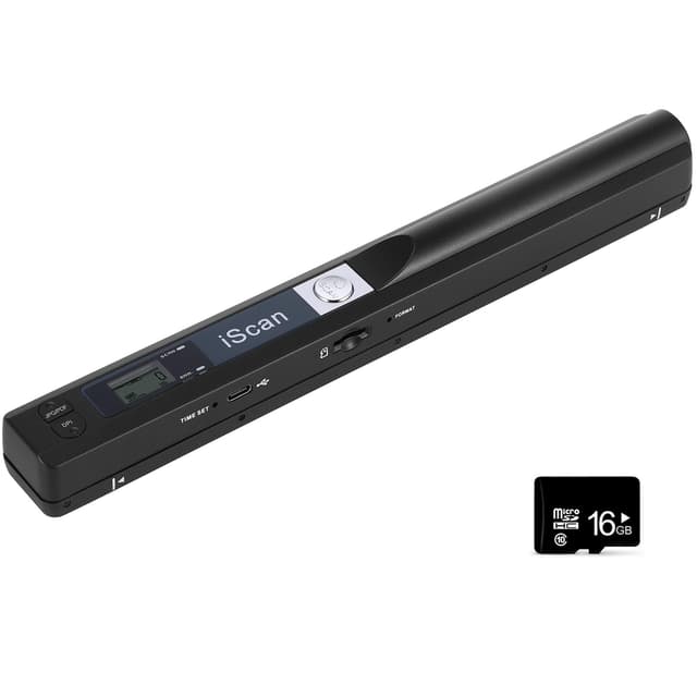 Portable Document Scanner, 900DPI Handheld Scanner Wand for Documents & Receipts, A4 Photo Image Scanner JPG/PDF, Portable Scanner for Laptop, USB 2.0 High Speed Transfer, Supports Micro SD Card