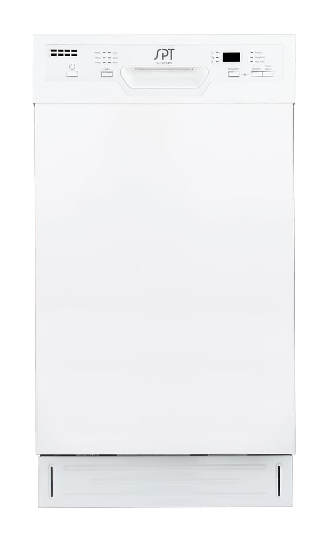 SPT SD-9254W 18″ Wide Built-In Dishwasher w/Heated Drying, ENERGY STAR, 6 Wash Programs, 8 Place Settings and Stainless Steel Tub – White