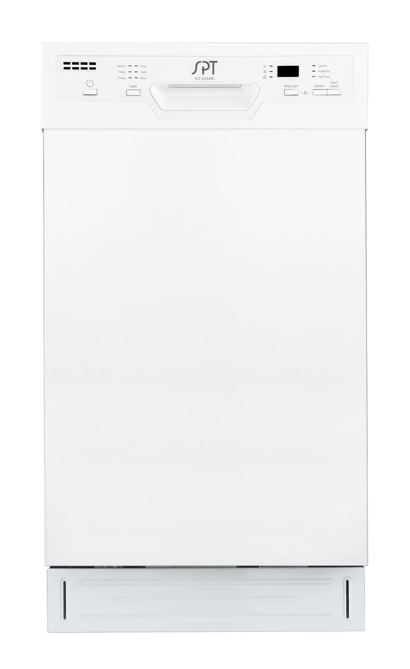 SPT SD-9254W 18″ Wide Built-In Dishwasher w/Heated Drying, ENERGY STAR, 6 Wash Programs, 8 Place Settings and Stainless Steel Tub – White