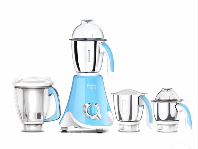 Vidiem Super Blu 4 Jar Mixer Grinder 750 watts Free Service Kit included with UL Certified motor-110Volts