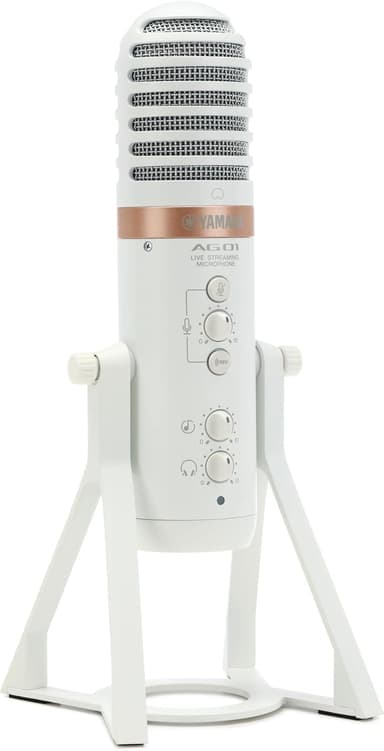 Yamaha AG01 White USB microphone with integrated high-performance mixer and Steinberg Software Suite