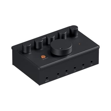 Fosi Audio PH05 5-Channel Headphone Splitter Amplifier, Mini Headphones Amp for Music Studio, Audio Sharing, Podcast Monitor, Supports 16-300 Ohm High Impedance IEM with 12V Power Adapter