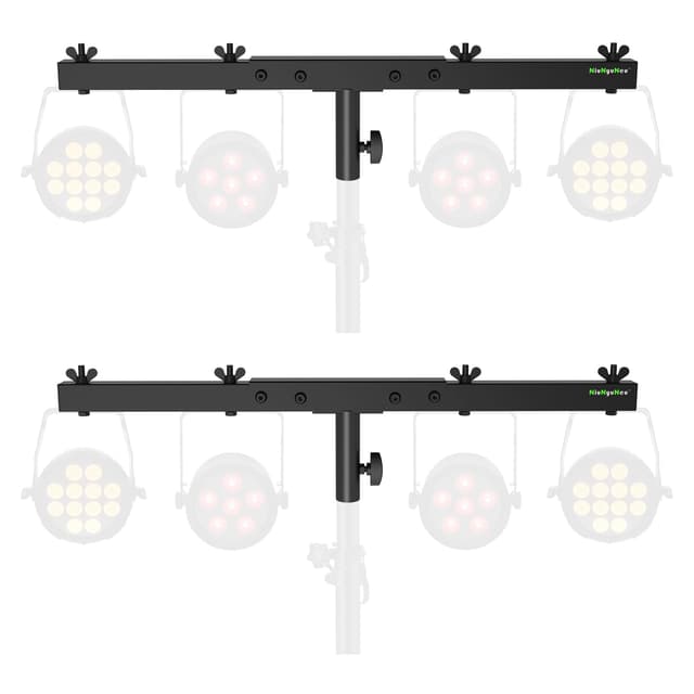 NiuNyuNeu DJ Lighting Bar T-Bar Extension Cross Bar Mount for DJ Light Stand Tripod Speaker Stand, Set of 2