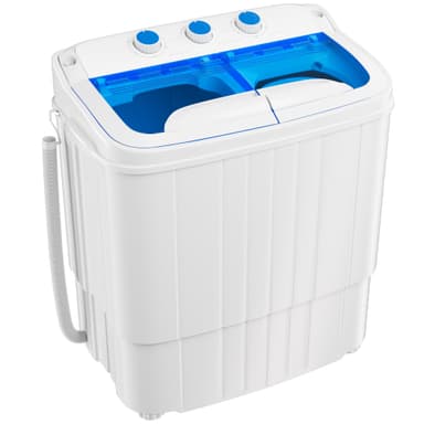 Superday Portable Washing Machine, 16lbs Mini Compact Twin Tub Washing Machine Laundry Compact Washer spinner Combo, Portable Washer Dryer Combo for Home/Apartment/Dorms/RV(Blue)