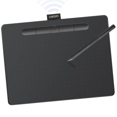 Wacom Intuos Medium Bluetooth Graphics Drawing Tablet, Portable for Teachers, Students and Creators, 4 Customizable ExpressKeys, Compatible with Chromebook Mac OS Android and Windows - Black