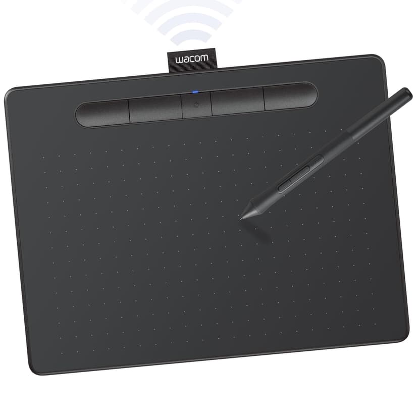 Wacom Intuos Medium Bluetooth Graphics Drawing Tablet, Portable for Teachers, Students and Creators, 4 Customizable ExpressKeys, Compatible with Chromebook Mac OS Android and Windows - Black